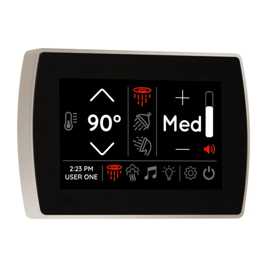 ThermaSol STCM 5" Touchscreen Steam Shower Control, Modern Flushmount with Bluetooth & Custom Profiles
