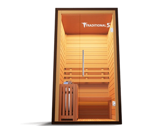 Medical Breakthrough Traditional 5 V2A: Traditional 2 Person Sauna - Premium Hemlock Wood, Rapid Heating, AUX Player