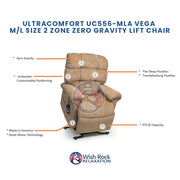 UltraComfort UC556 Vega Series 2 Zone Zero Gravity Lift Chair image 8