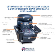 UltraComfort™ UC576 Alora Series 5-Zone Power Lift Chair in Brisa Arctic (Open Box) image 7