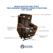 Mega Motion MM-5300 Trio Grande 3 Position Lift Chair image 4