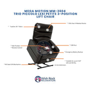 Mega Motion MM-3604 Trio Piccolo 3-Position Lift Chair image 5