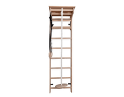 BenchK 112 + A204 - Wall Bars Swedish Ladder Solid Beech Wood Gymnastic Ladder with Adjustable Desk & Rings
