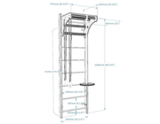 BenchK 112 + A204 - Wall Bars Swedish Ladder Solid Beech Wood Gymnastic Ladder with Adjustable Desk & Rings image 18