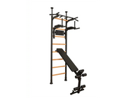 BenchK 523B Wall Bars Swedish Ladder with Bench, Pull-Up & Dip Bars, Compact Beech Wood & Steel Design image 17