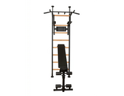 BenchK 523B Wall Bars Swedish Ladder with Bench, Pull-Up & Dip Bars, Compact Beech Wood & Steel Design image 18