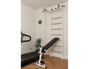 BenchK 523B Wall Bars Swedish Ladder with Bench, Pull-Up & Dip Bars, Compact Beech Wood & Steel Design image 5