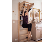 BenchK 112 + A204 - Wall Bars Swedish Ladder Solid Beech Wood Gymnastic Ladder with Adjustable Desk & Rings image 7