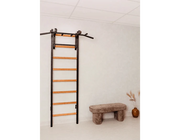 BenchK 231 Wall Bars Swedish Ladder - Space-Efficient Beech Wood & Steel Fitness Ladder with Adjustable Pull-Up Bar image 4