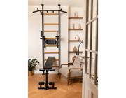BenchK 523B Wall Bars Swedish Ladder with Bench, Pull-Up & Dip Bars, Compact Beech Wood & Steel Design image 20