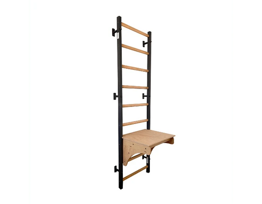 BenchK Series 7 712 Wall Bars Swedish Ladder with Adjustable Pull-Up Bar & Versatile Bench for Home Fitness