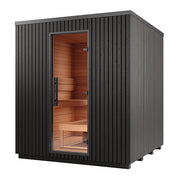 Auroom Garda 6-Person Fully Assembled Outdoor Traditional Sauna Cabin w/ Black Thermo-Pine Wood