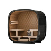 Leil Saunas Black Cube Premium - 4 Person Outdoor Traditional Sauna Kit image 11