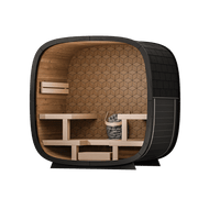 Leil Saunas Black Cube Premium - 4 Person Outdoor Traditional Sauna Kit image 8