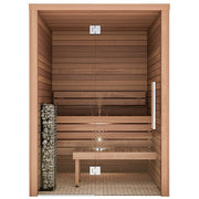 Auroom Cala Glass 4-Person Traditional Sauna Kit w/ Thermo-Aspen Wood image 2