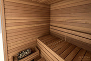 Auroom Cala Glass 4-Person Traditional Sauna Kit w/ Thermo-Aspen Wood image 4