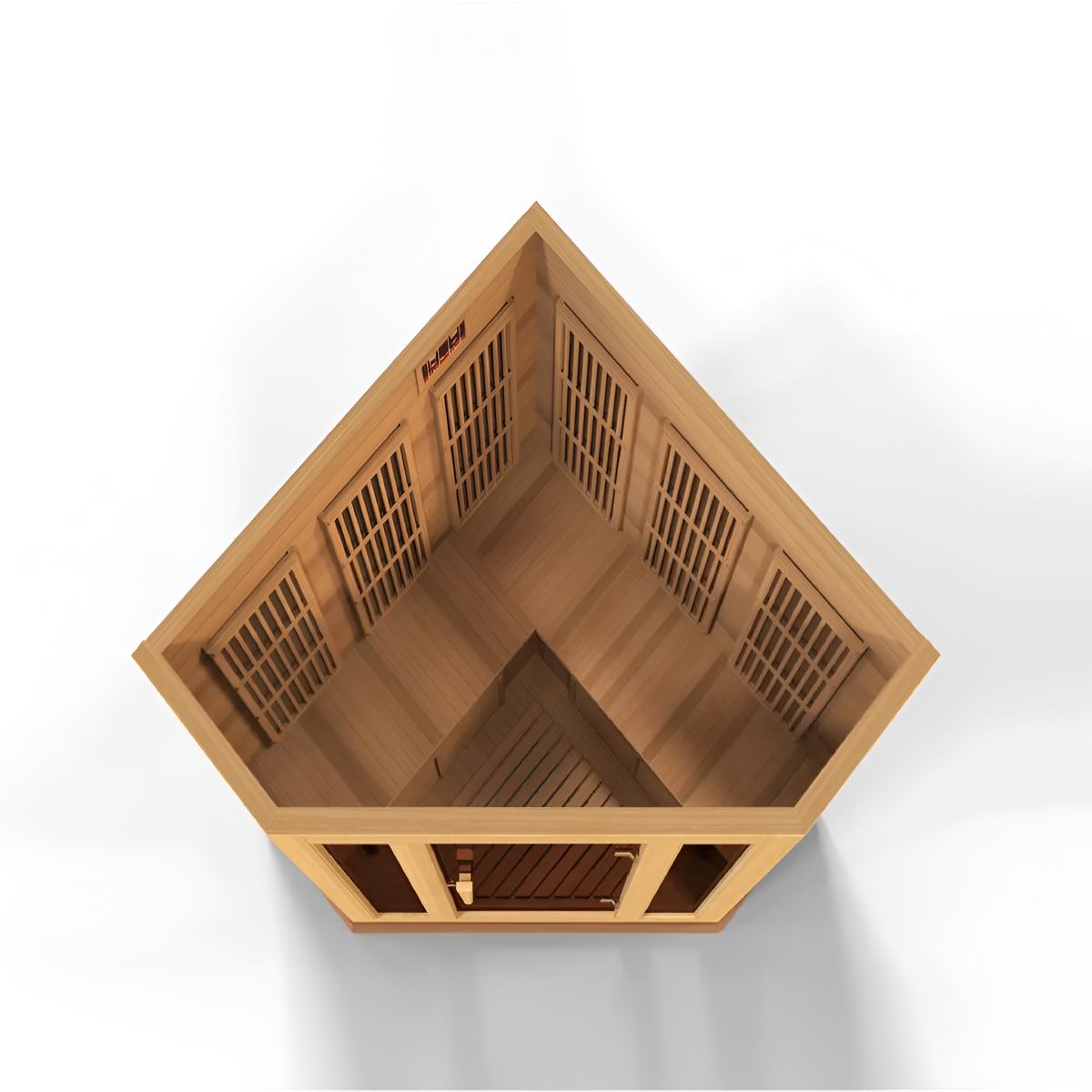 3-Person Corner Low EMF FAR Infrared Sauna in Canadian Red Cedar image 2