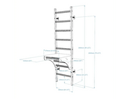 BenchK 212 Gymnastic Wall Bars Swedish Ladder - Durable Steel & Beech Wood, High Load Capacity 150 kg, Wall-Mounted Home…