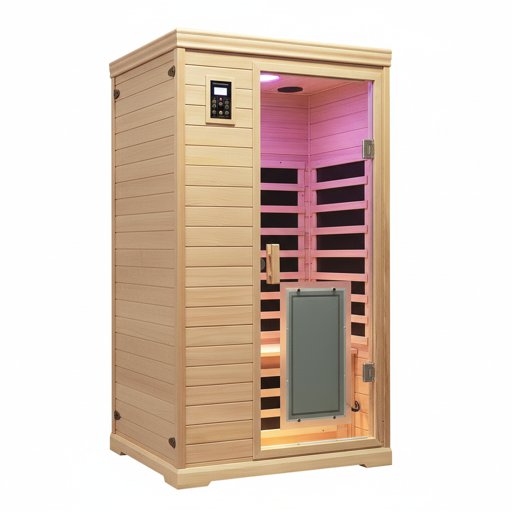 2-Person Low EMF Indoor Infrared Sauna, Canadian Hemlock, 9 Heaters, Bluetooth Speakers, LED Reading Lamp, 1750W