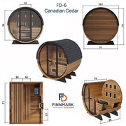 Finnmark 4 Person FD-6 Traditional-Infrared Hybrid Barrel Sauna image 7