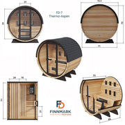 Finnmark 4 Person FD-7 Traditional-Infrared Hybrid Barrel Sauna image 11
