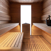 Auroom Garda 6-Person Fully Assembled Outdoor Traditional Sauna Cabin w/ Black Thermo-Pine Wood image 4