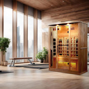 Golden Designs 3-Person Full Spectrum PureTech™ Near Zero EMF FAR Infrared Sauna - Canadian Hemlock image 3