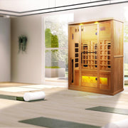 Golden Designs 3-Person Full Spectrum PureTech™ Near Zero EMF FAR Infrared Sauna - Canadian Hemlock image 2