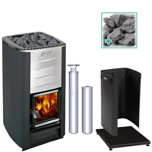 Harvia M Series M3 16.5kW Stainless Steel Wood-Burning Sauna Stove