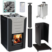 Harvia Pro Series 20 24.1kW Black WH Wood-Burning Sauna Stove Package