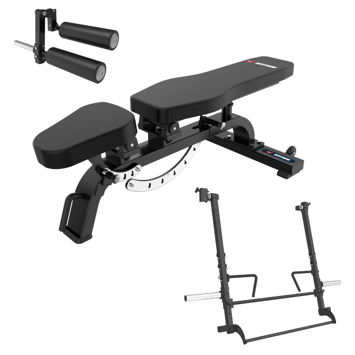 TB Super Heavy Duty Bench , Leg Extension And Jammer Arms