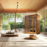 Maxxus "Alpine" Dual Tech 3-Person Corner Low EMF FAR Infrared Sauna - Canadian Hemlock image 2
