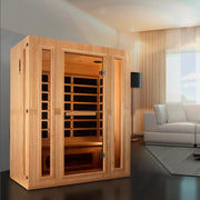 Maxxus "Trinity" Dual Tech 3-Person Corner Low EMF FAR Infrared Sauna - Canadian Hemlock image 2