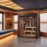 Golden Designs "Karlstad" 6 Person Hybrid Outdoor Sauna - Canadian Red Cedar image 2