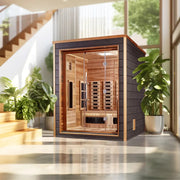 Golden Designs Visby 3 Person Hybrid Outdoor Sauna - Canadian Red Cedar image 2