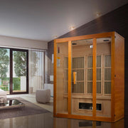 Maxxus "Alpine" Dual Tech 3-Person Corner Low EMF FAR Infrared Sauna - Canadian Hemlock image 3