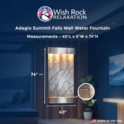 Adagio Summit Falls Wall Water Fountain - 40"Wx74"Hx6"D image 4
