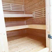 SaunaLife G2 4 Person Outdoor Traditional Sauna - Durable 1.65" Thick Spruce, Versatile Heating, DIY Installation image 2
