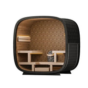 Leil Saunas Black Cube Premium - 4 Person Outdoor Traditional Sauna Kit image 12