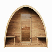 SaunaLife G3 6 Person Outdoor Traditional Home Sauna Kit with Compact Parabolic Roof & Weather-Resistant Thermo-Pine image 2