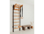 BenchK 211B + A076 Wall Bars Swedish Ladder for Kids with Pull-Up Bar, Gymnastic Rings, and Swing image 8