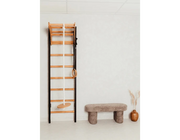 BenchK 211B + A076 Wall Bars Swedish Ladder for Kids with Pull-Up Bar, Gymnastic Rings, and Swing image 9