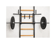 BenchK 231 Wall Bars Swedish Ladder - Space-Efficient Beech Wood & Steel Fitness Ladder with Adjustable Pull-Up Bar