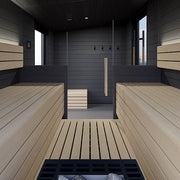 Auroom Terra 6-Person Outdoor Traditional Sauna Cabin w/ Black Thermo-Pine Wood image 4