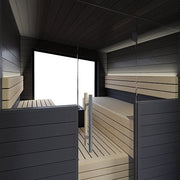 Auroom Terra 6-Person Outdoor Traditional Sauna Cabin w/ Black Thermo-Pine Wood image 3