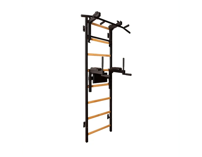 BenchK 232B Wall Bars Swedish Ladder - Multifunctional Fitness Ladder With Adjustable Pull-Up And Dip Bars