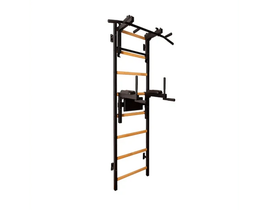 BenchK 232B Wall Bars Swedish Ladder - Multifunctional Fitness Ladder With Adjustable Pull-Up And Dip Bars